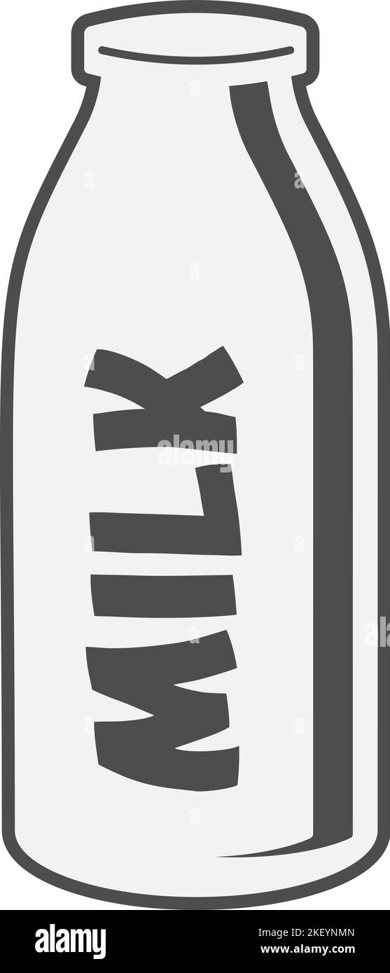 simple flat milk bottle symbol or icon, vector illustration Stock Vector