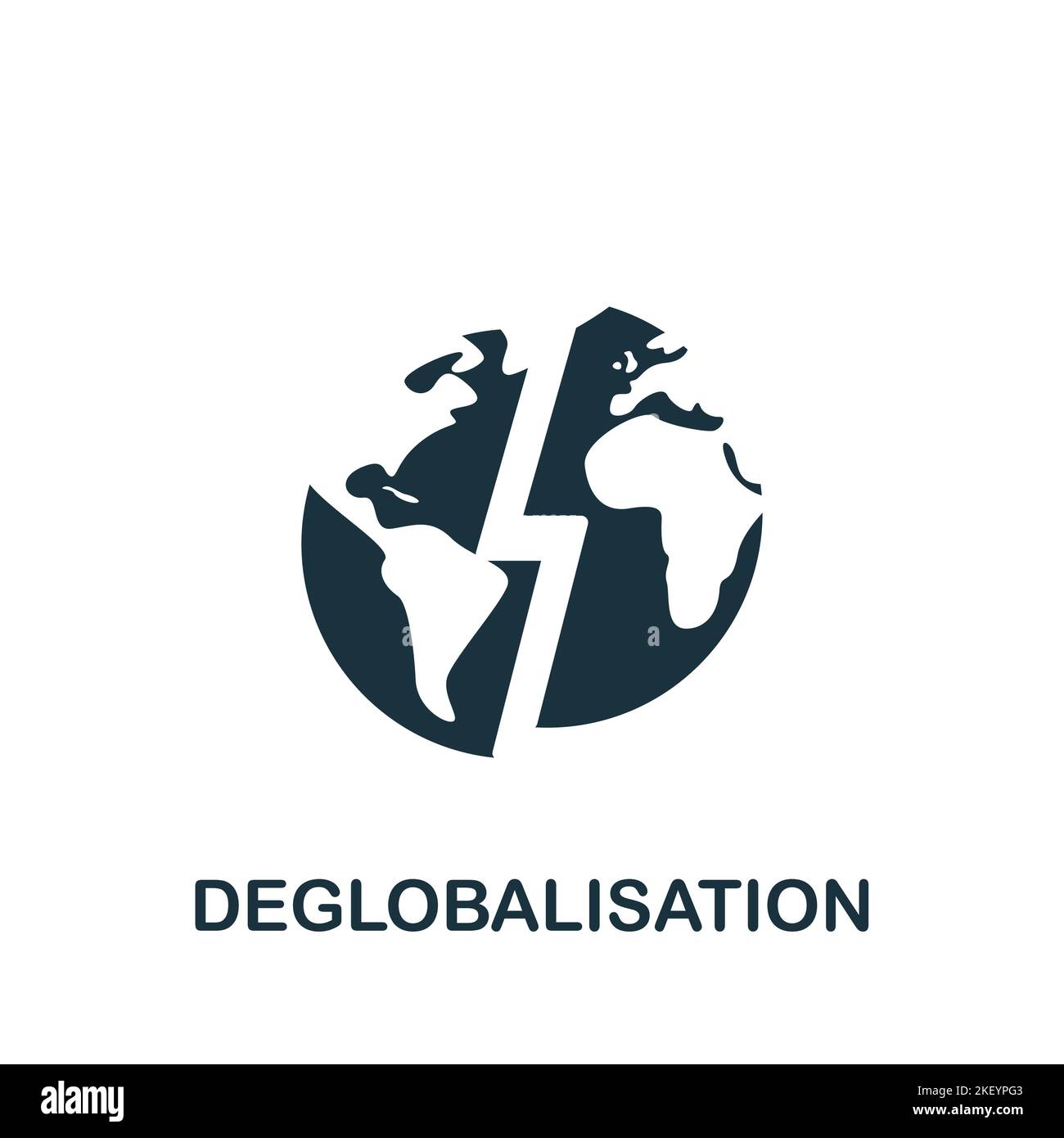 Deglobalisation icon. Monochrome simple New Normality icon for ...