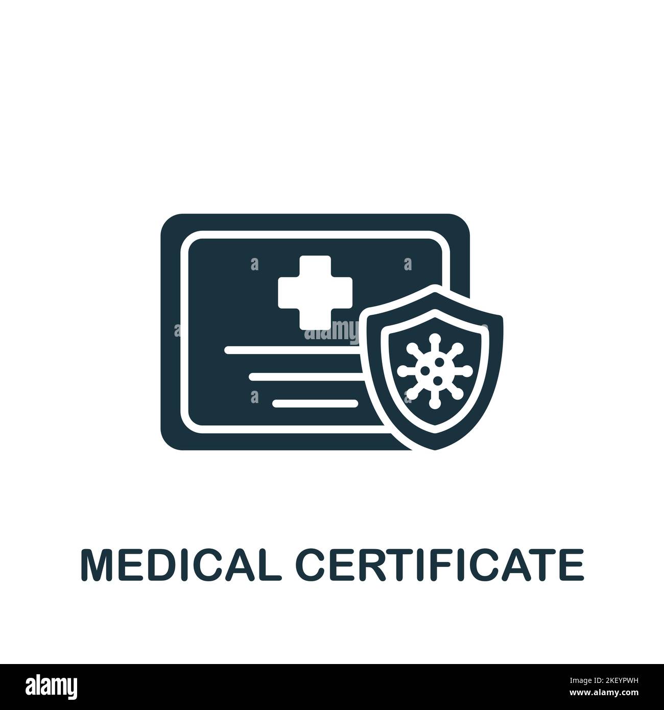 Medical Certificate icon. Monochrome simple New Normality icon for