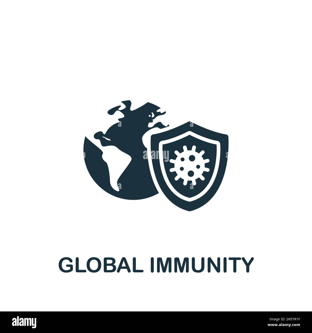 Global Immunity icon. Monochrome simple New Normality icon for ...
