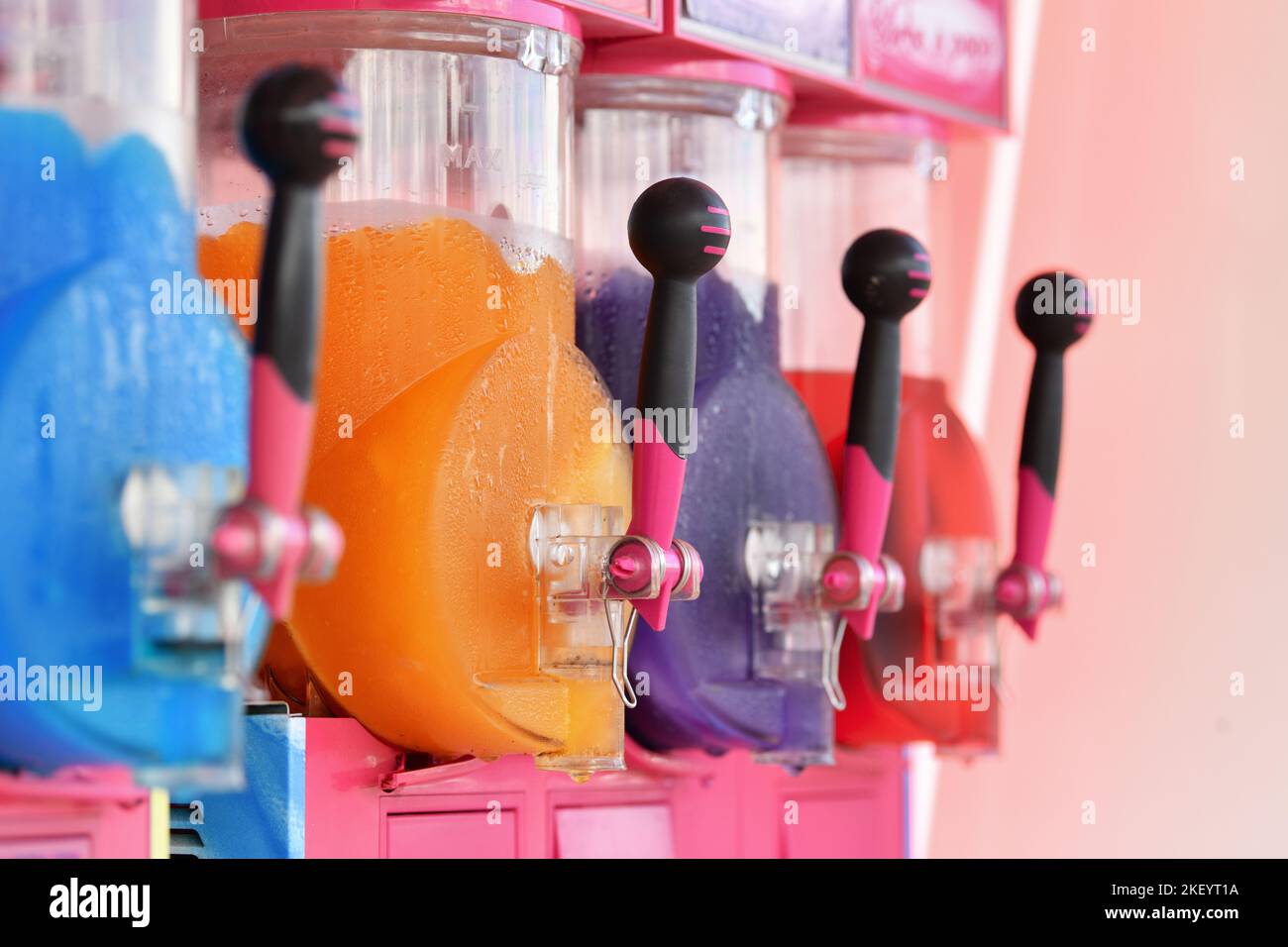 Ice granite containers Summer drink Stock Photo