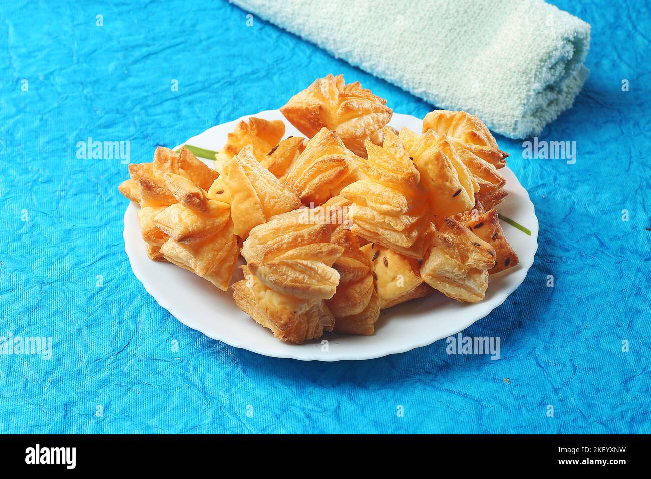 puff pastry, jeera khari biscuit Stock Photo Alamy