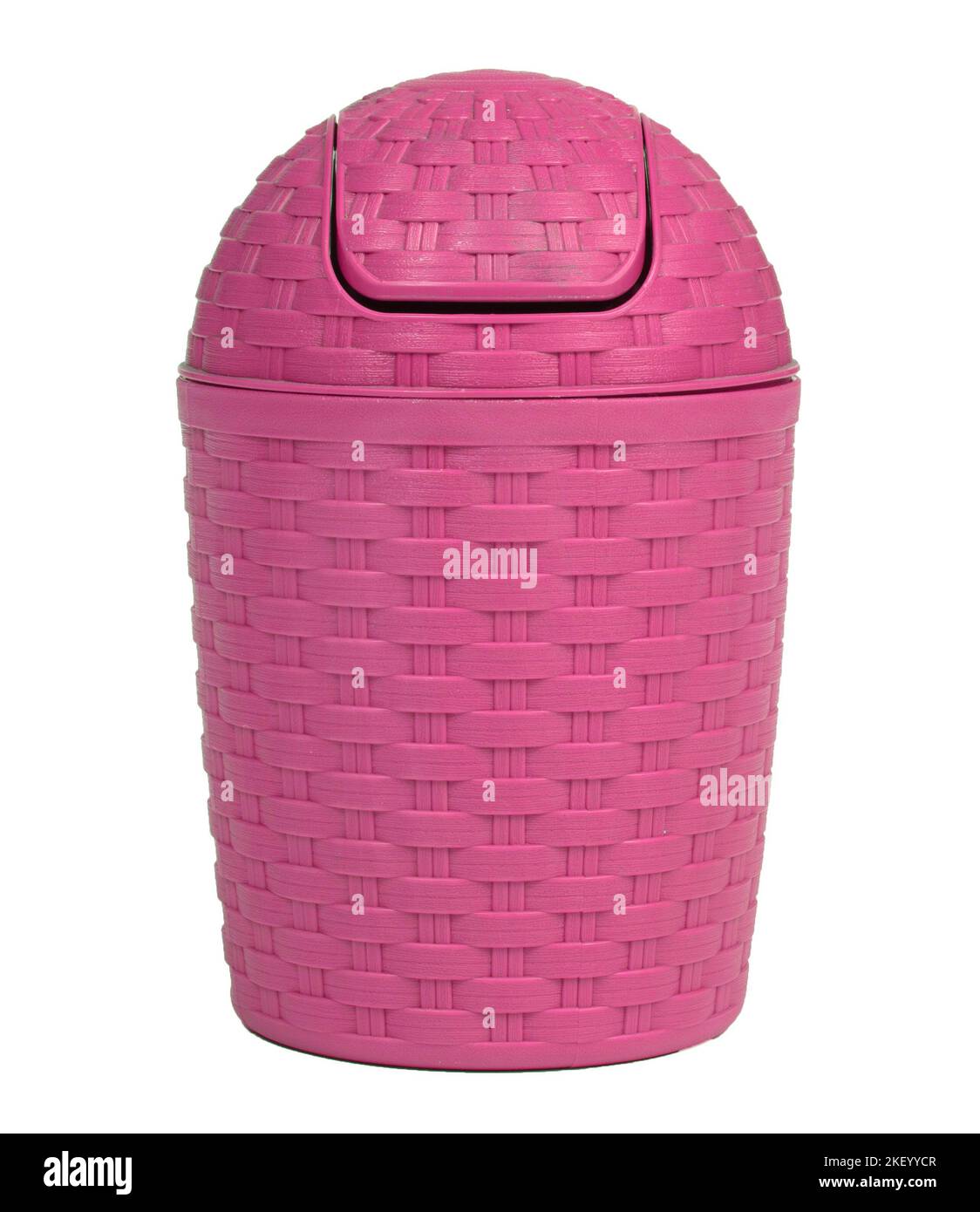 Small pink plastic bin isolated on white background Stock Photo Alamy