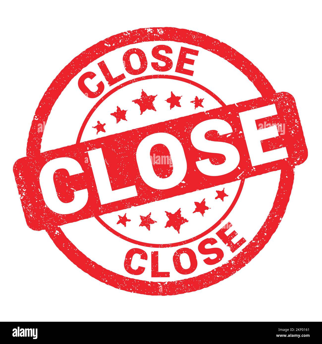 CLOSE text written on red grungy stamp sign Stock Photo Alamy