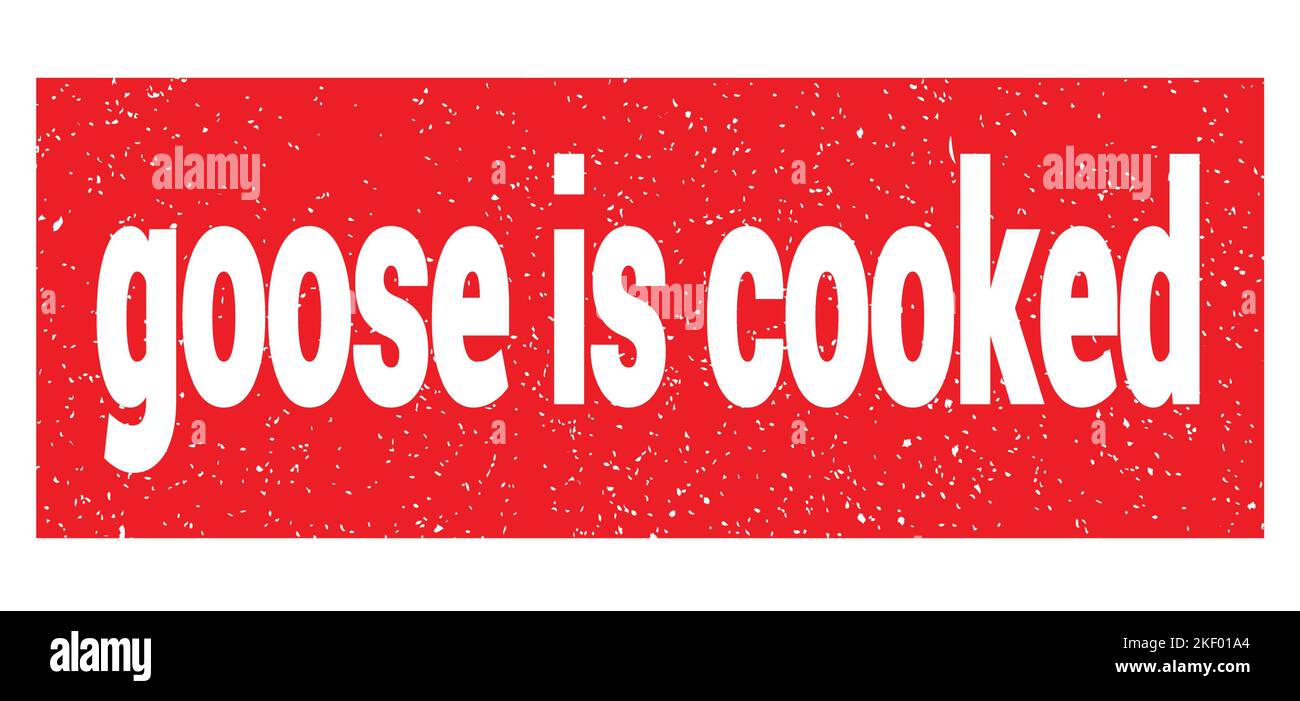 goose is cooked text written on red grungy stamp sign. Stock Photo