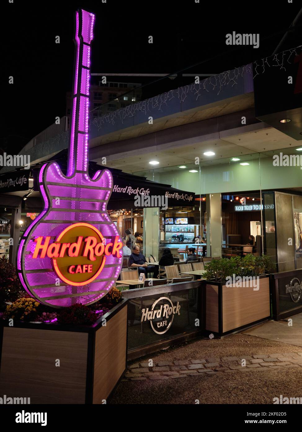 Hard Rock cafe at port of Málaga, Spain. Stock Photo