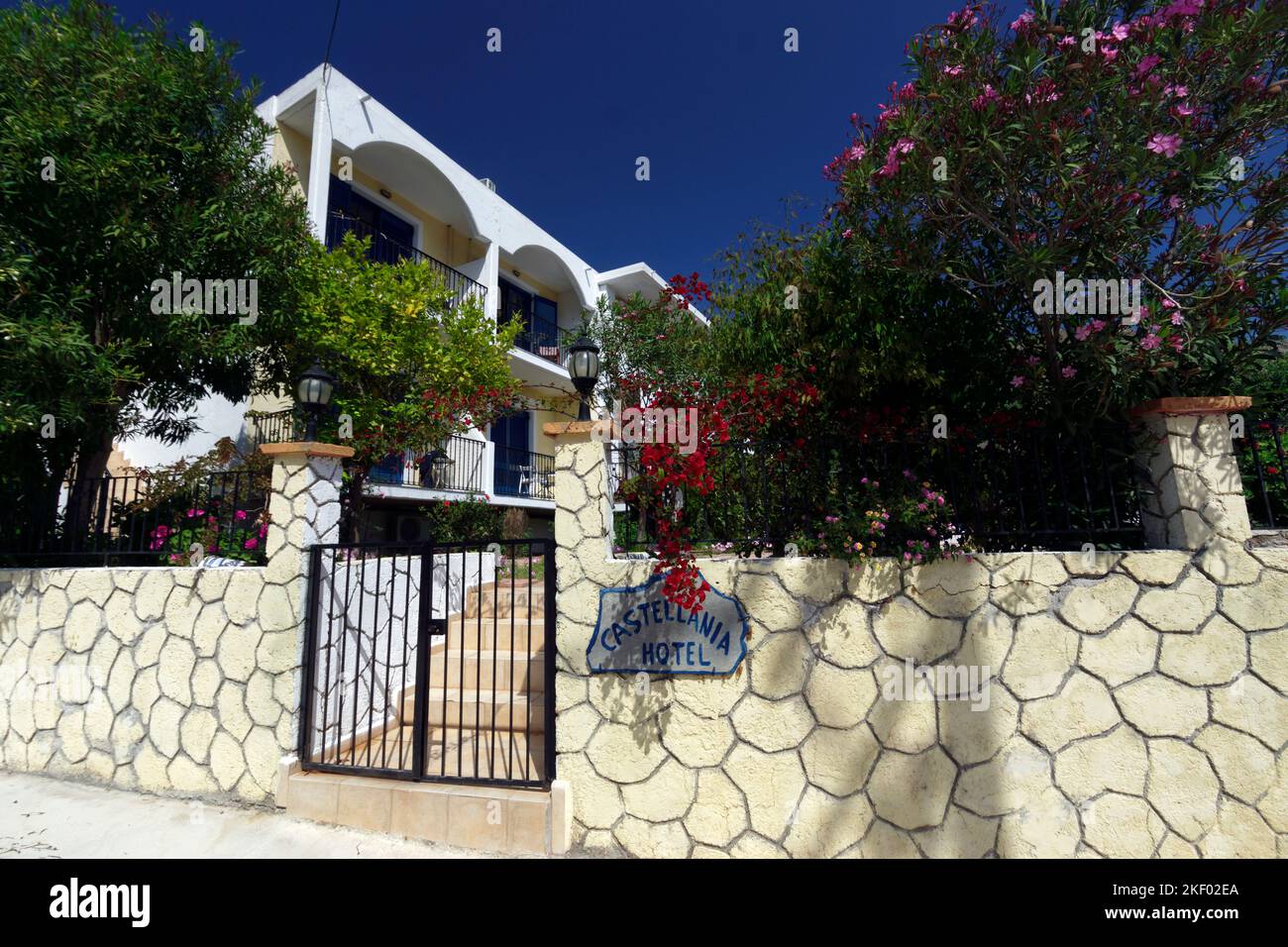 Castellania Hotel, Tilos, Dodecanese Islands, Southern Aegean, Greece. Stock Photo