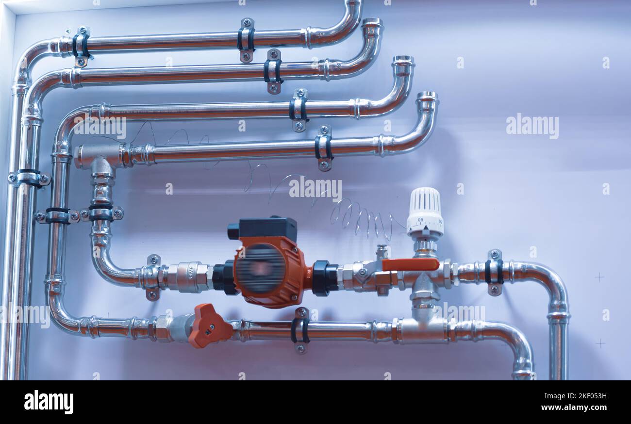 Pipe distribution system. . Connecting a heating system with a pump