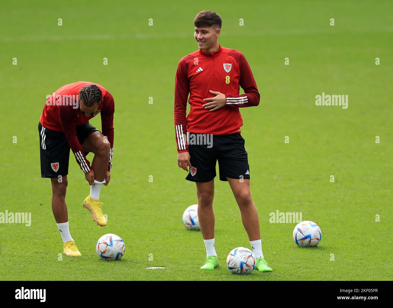 Wales' Rubin Colwill during a training session at the Cardiff City ...