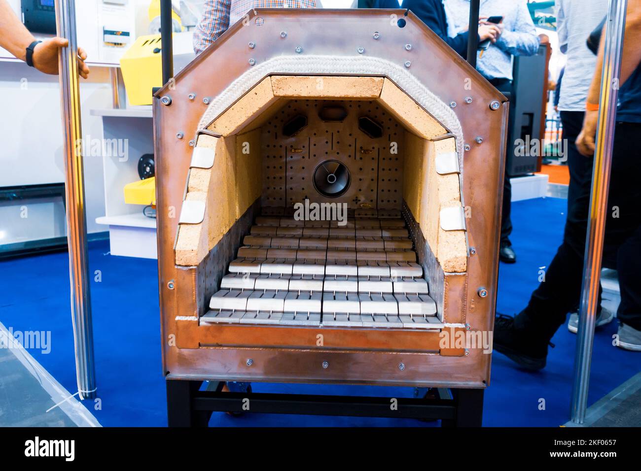 Pellet burners. Pellet burner combustion chamber Stock Photo Alamy