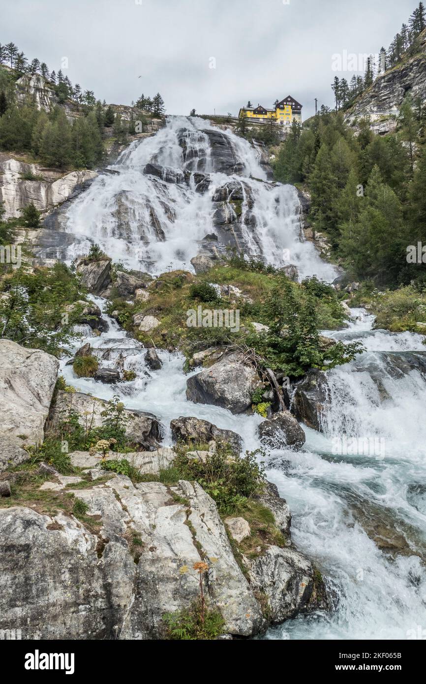 Toce Waterfall The very high and beautiful Waterfall of the Toce in the Formazza ...