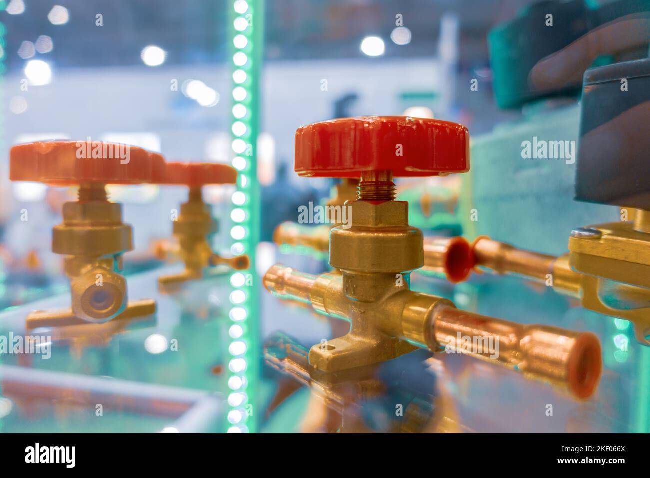 Ball valves, shutoff valves, manually operated for reversing refrigerant flow Stock Photo Alamy