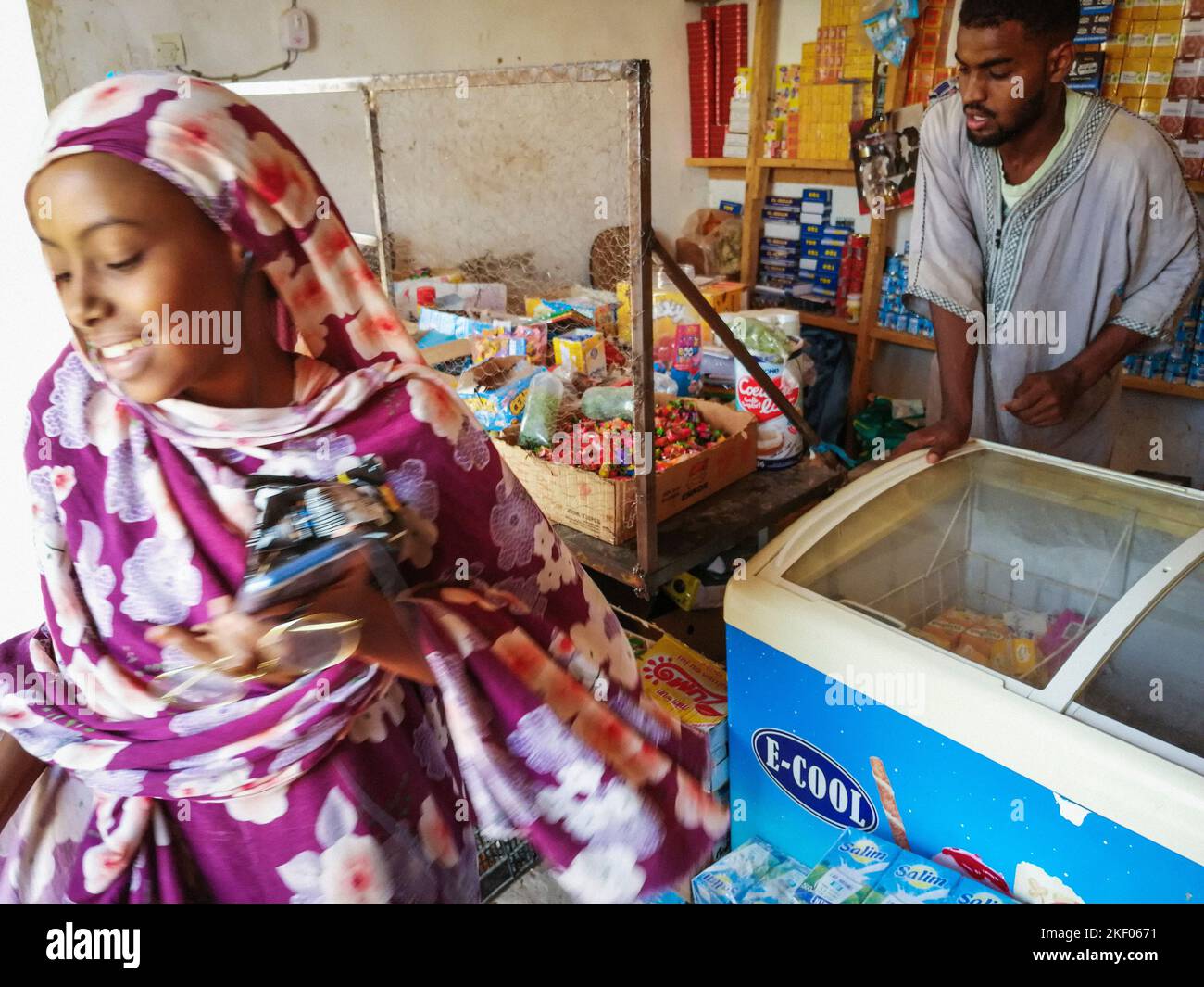 Mauritania, Chinguetti, local shop Stock Photo