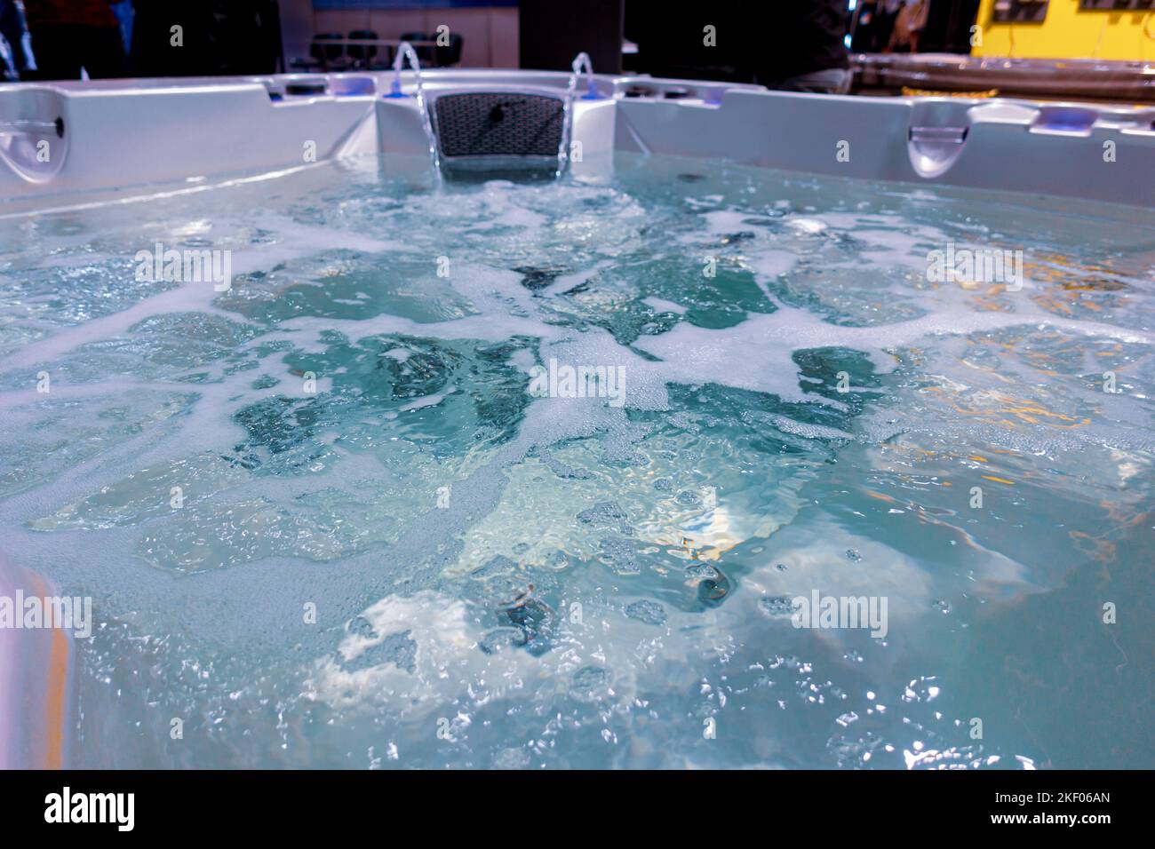 Boiling water in the pool with jacuzzi Stock Photo Alamy