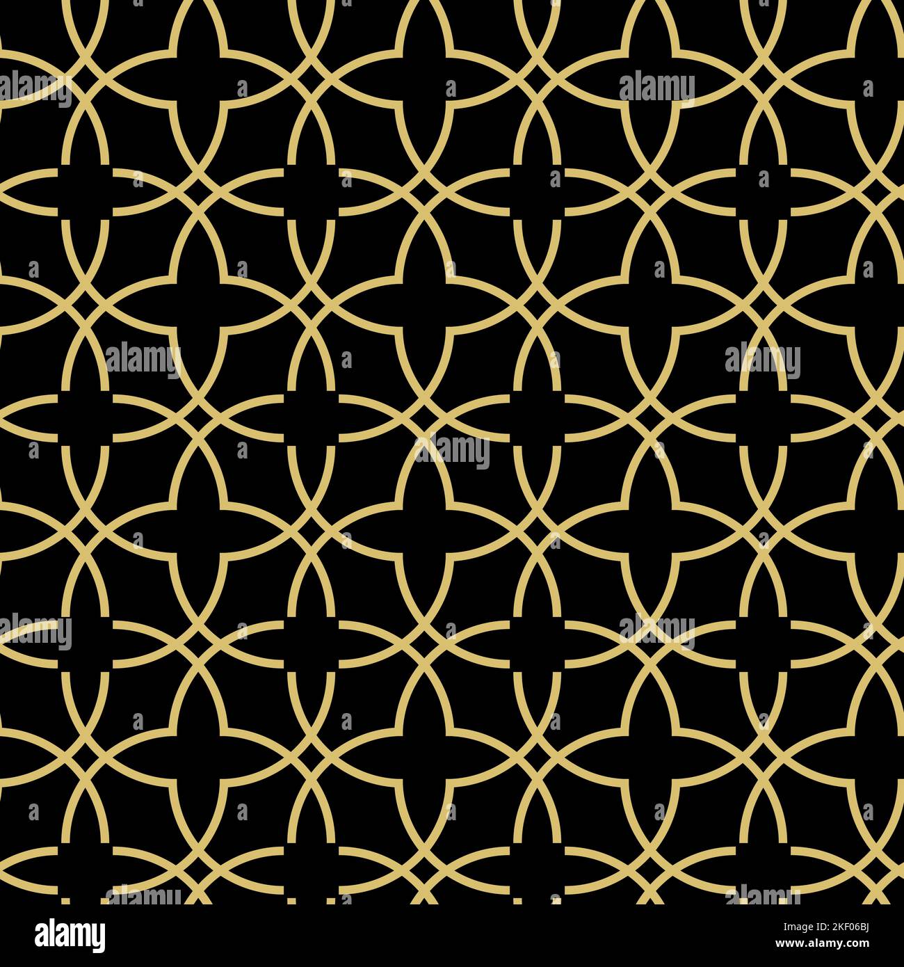 Seamless black and golden ornament in arabian style. Geometric abstract ...