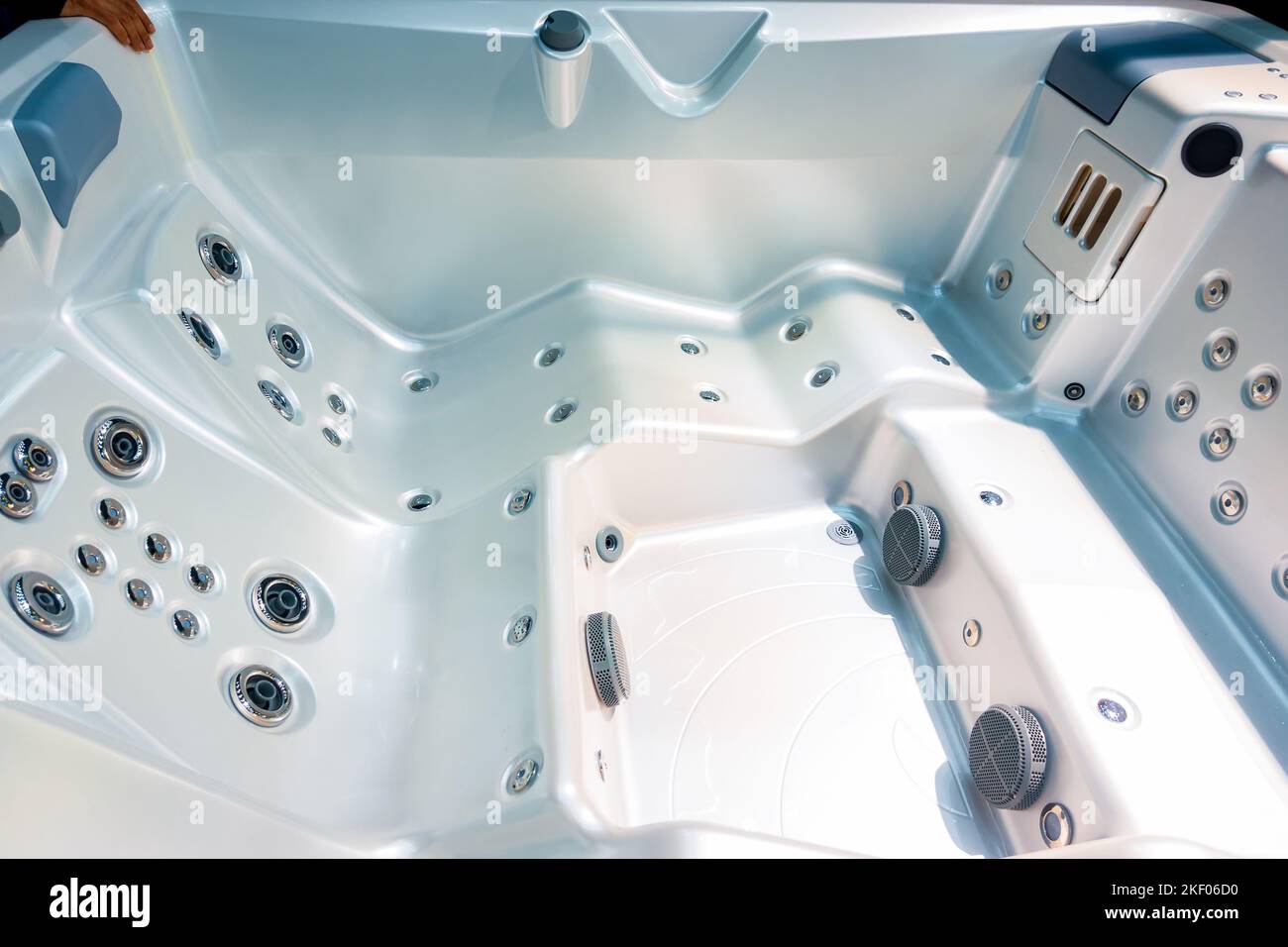 SPA pools jacuzzi. Bathroom with hydromassage and jacuzzi Stock Photo Alamy