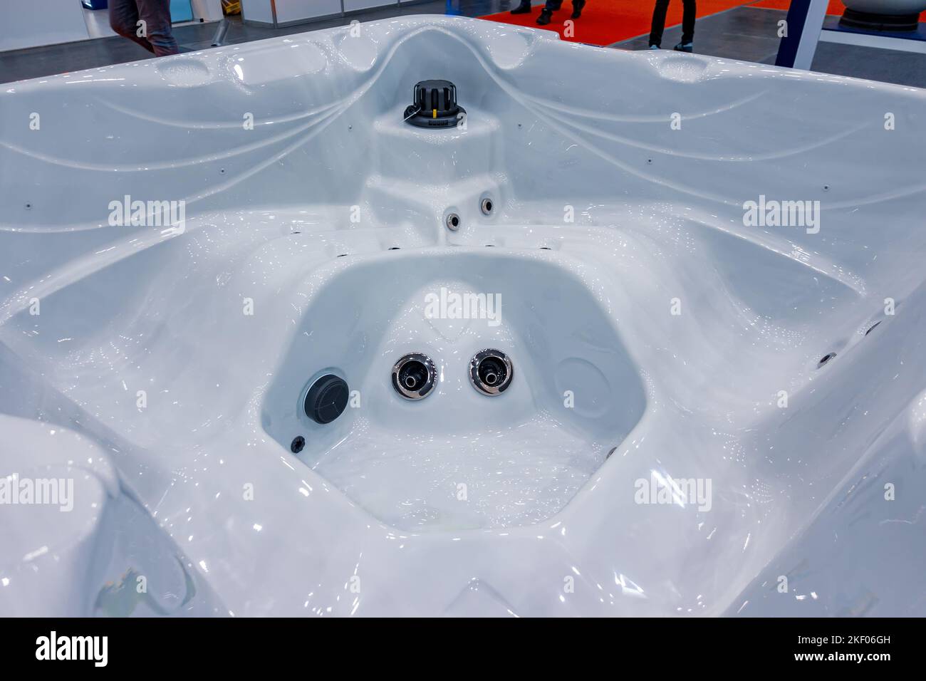 SPA pools jacuzzi. Bathroom with hydromassage and jacuzzi Stock Photo Alamy