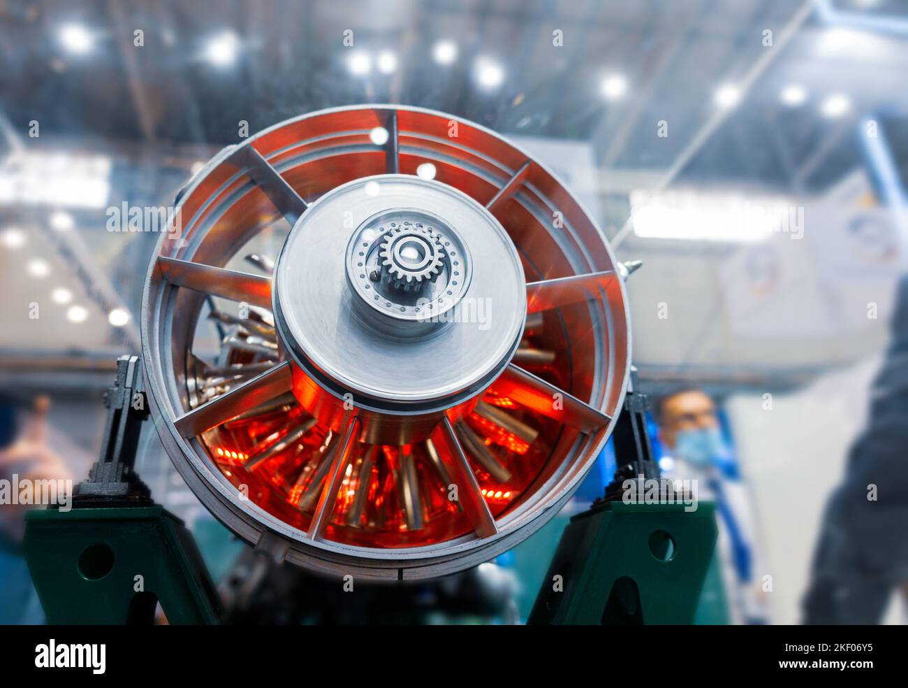 Gas turbine engine. Turbine rotation. Internal organization Stock Photo ...