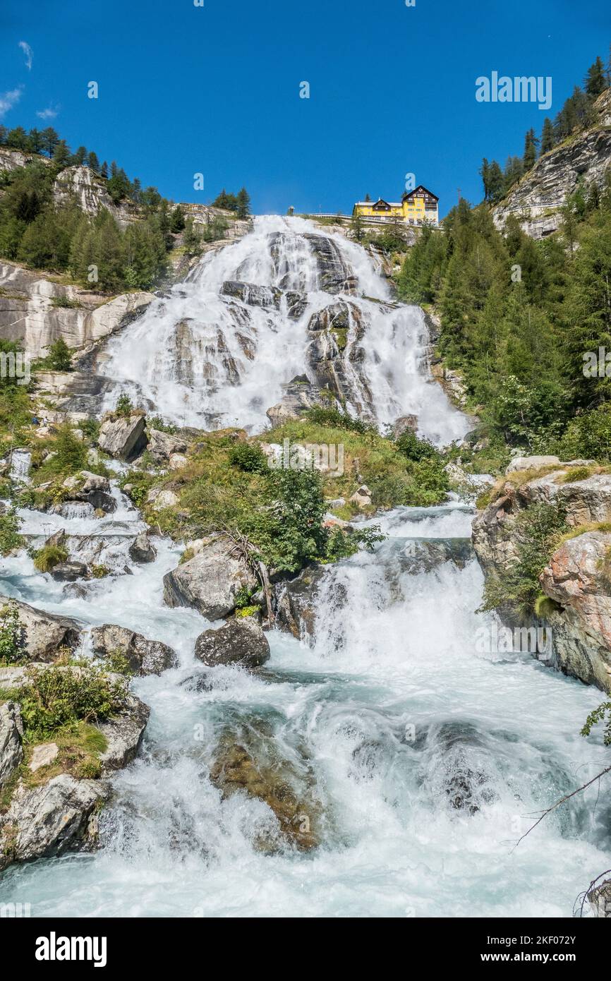 Toce Waterfall The very high and beautiful Waterfall of the Toce in the Formazza ...