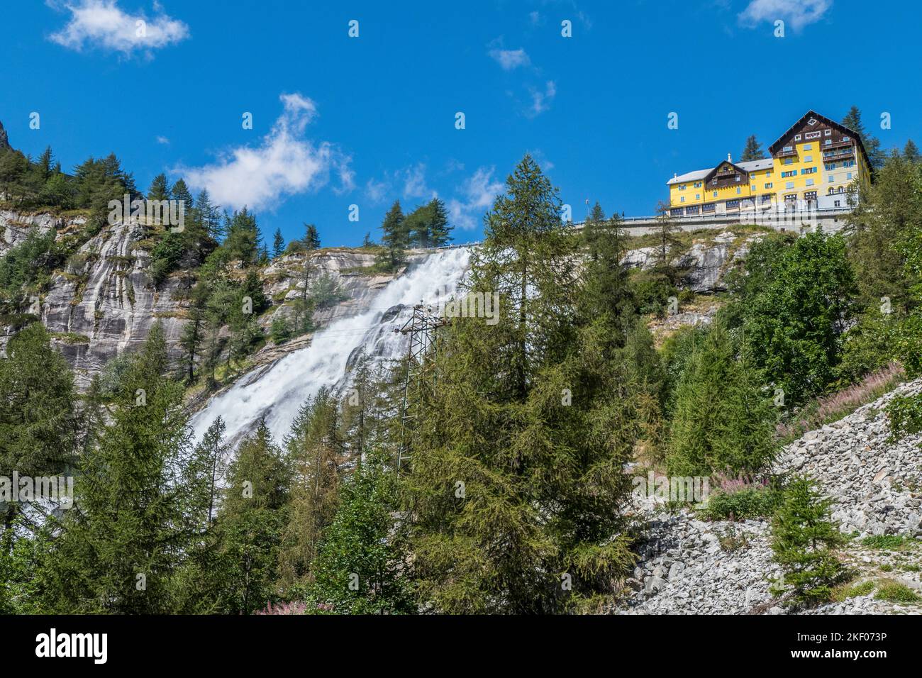 Toce Waterfall The very high and beautiful Waterfall of the Toce in the Formazza ...