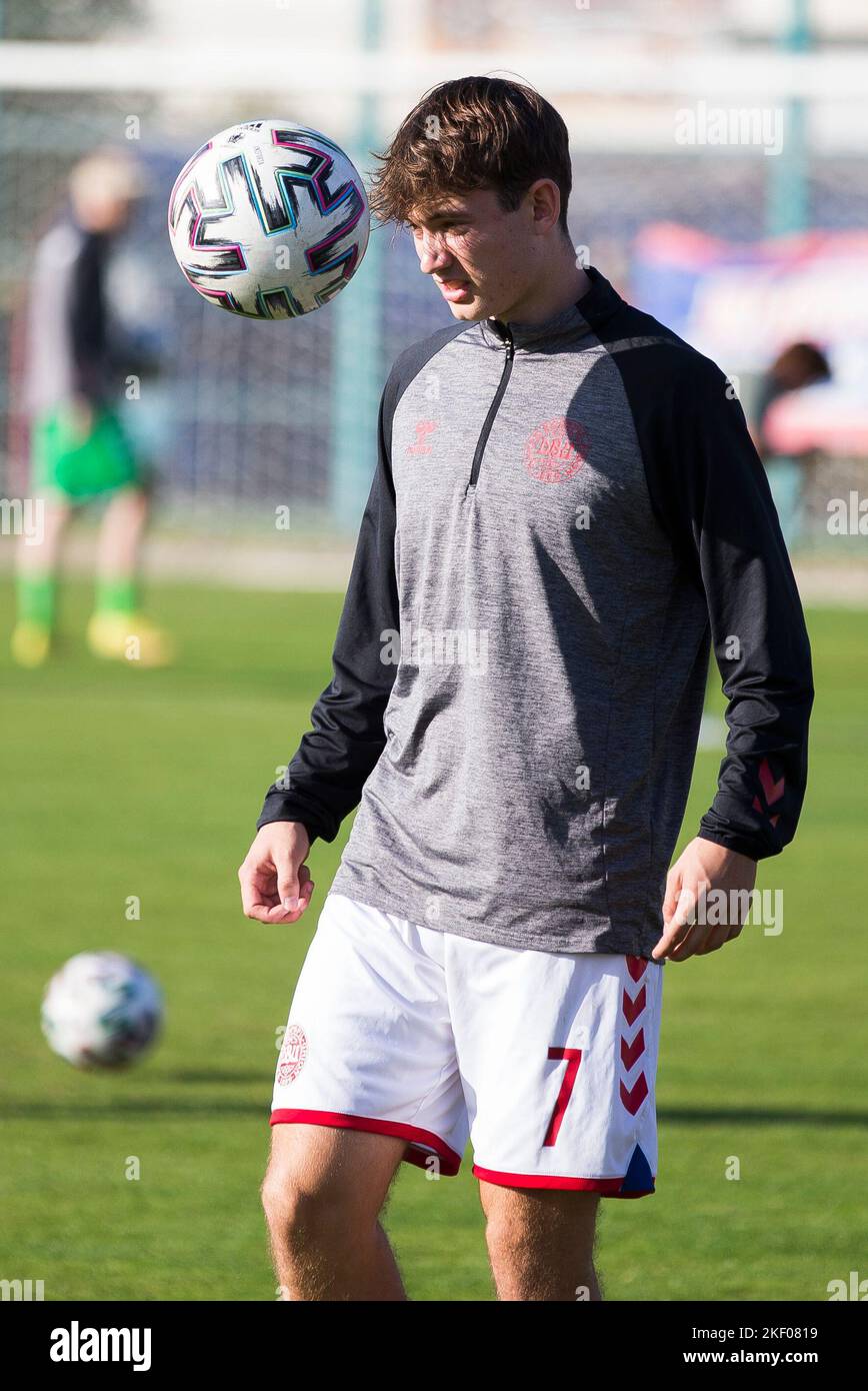 Bucharest, Romania, 1st November 2022. Adam Jensen of Denmark warms up ...
