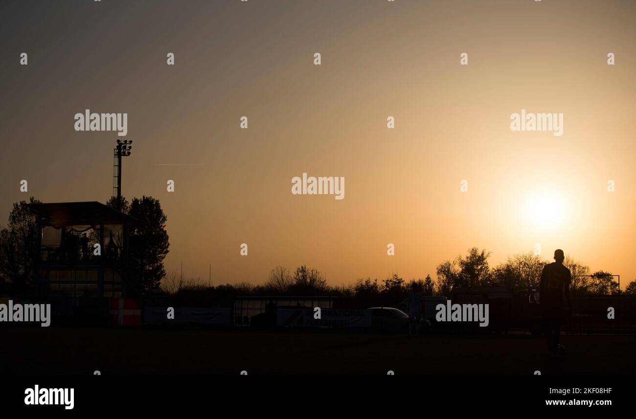Bucharest, Romania, 1st November 2022. The view of the pitch during the UEFA Under-17 Men European Championship Qualifier match between Denmark and Belgium at Football Training Centre FRF in Bucharest, Romania. November 1, 2022. Credit: Nikola Krstic/Alamy Stock Photo