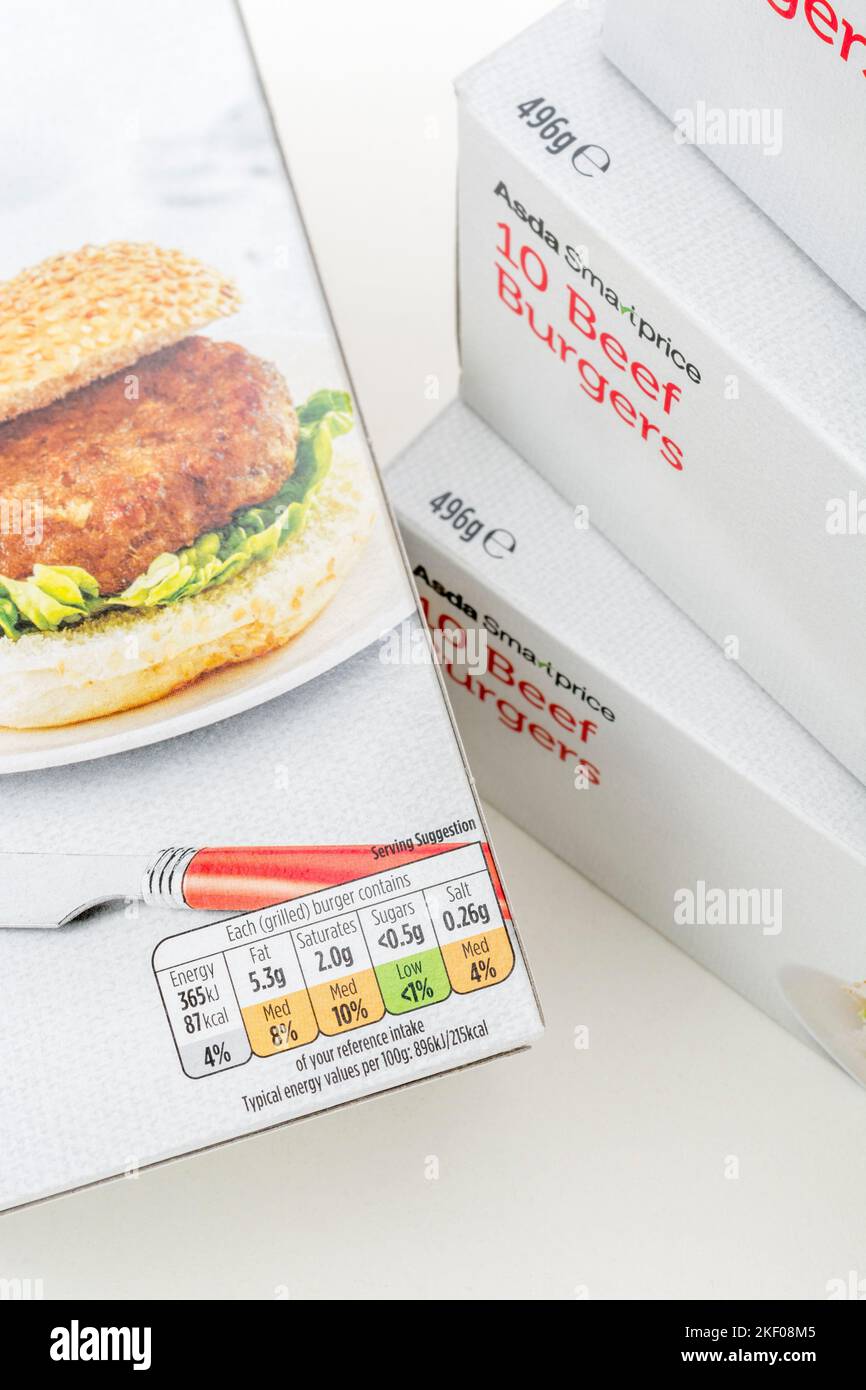 Label on cardboard packet of ASDA supermarket ownlabel economy beef