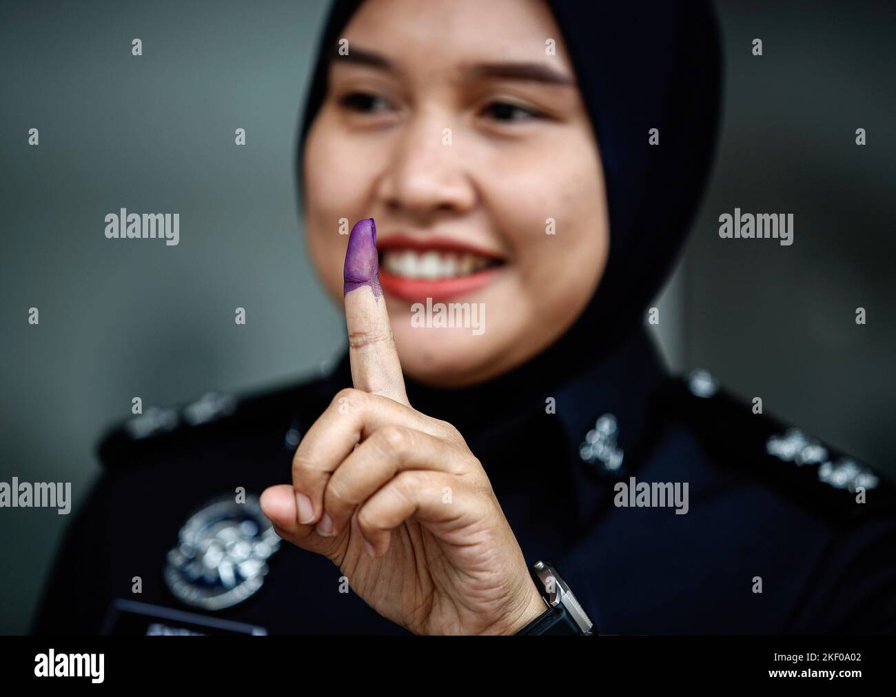 Kuala Lumpur Malaysia 15th Nov 2022 A Malaysian Police Officer kuala-lumpur-malaysia-15th-nov-2022-a-malaysian-police-officer
