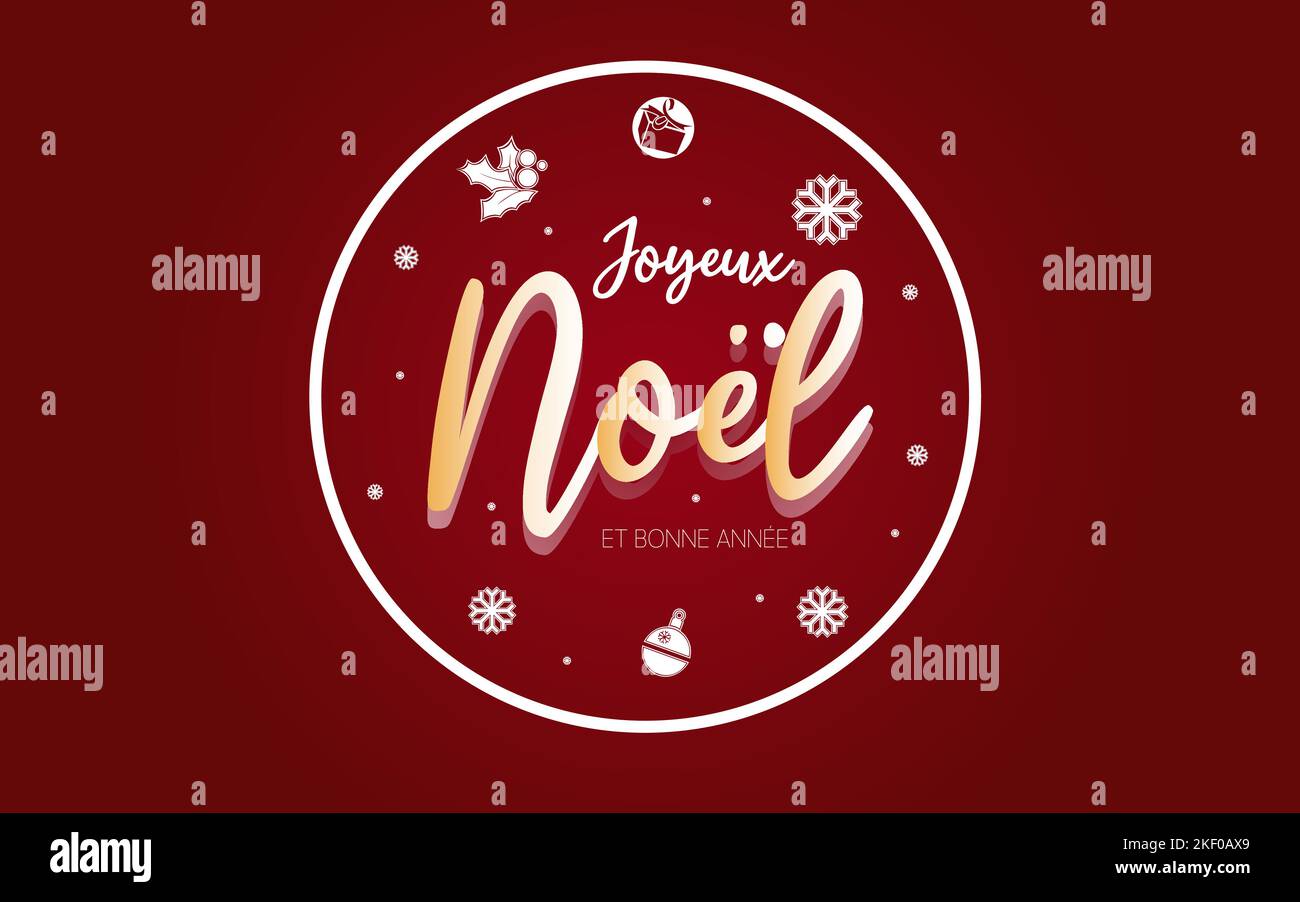 noel joyeux xmas french tex Stock Vector