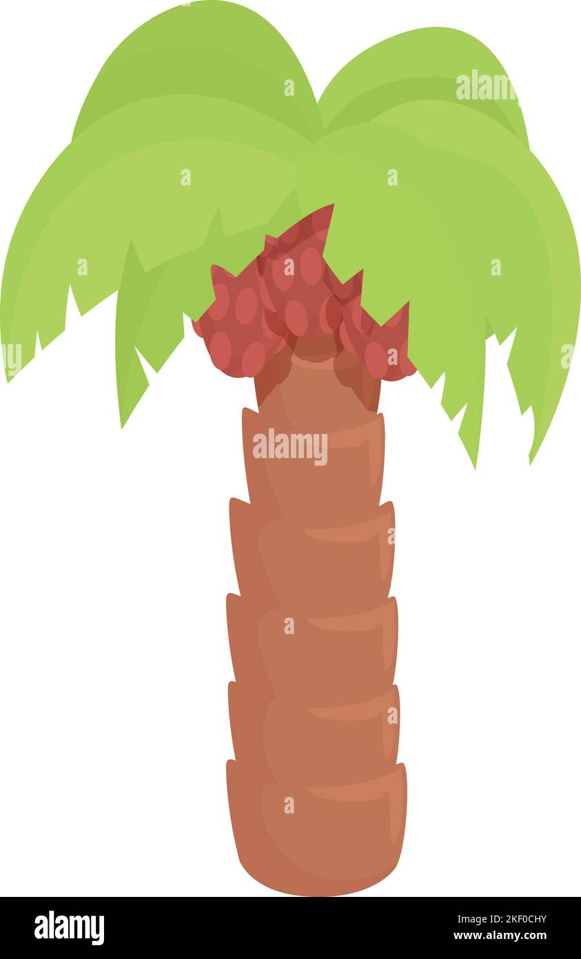 Palm tree icon cartoon vector. Food oil. Tropical leaf Stock Vector