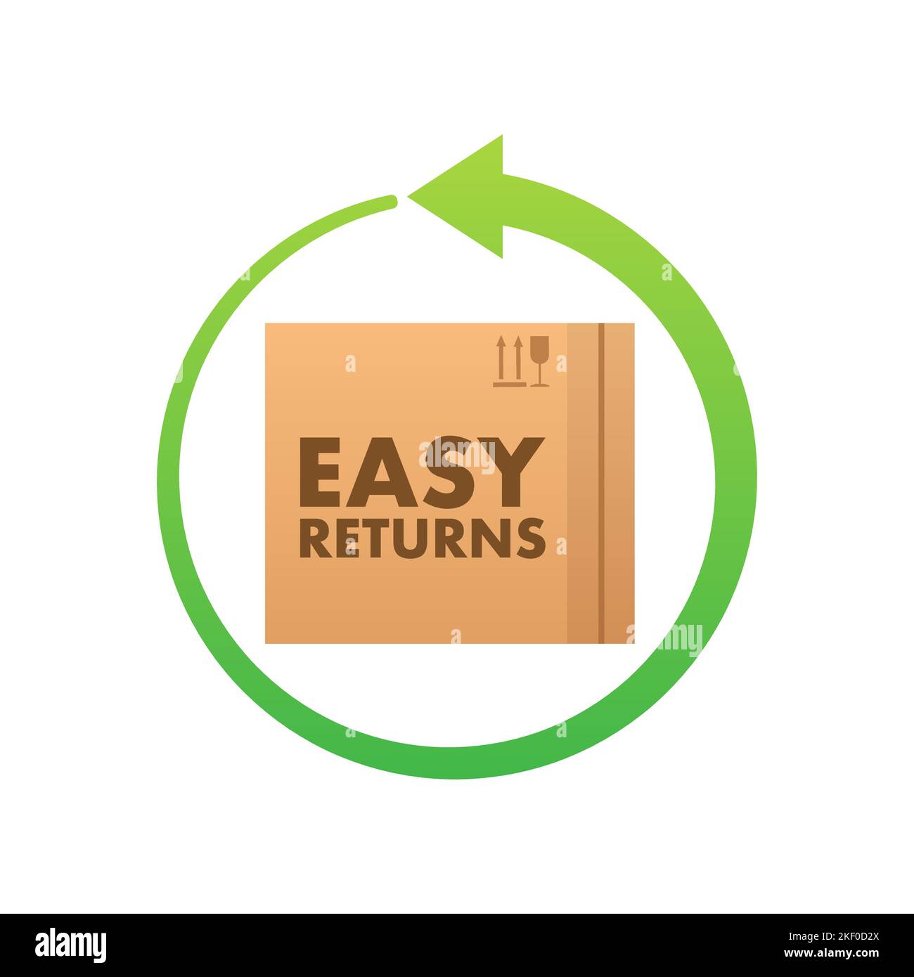 Easy Returns sign, label. Delivery service. Vector stock illustration. Stock Vector