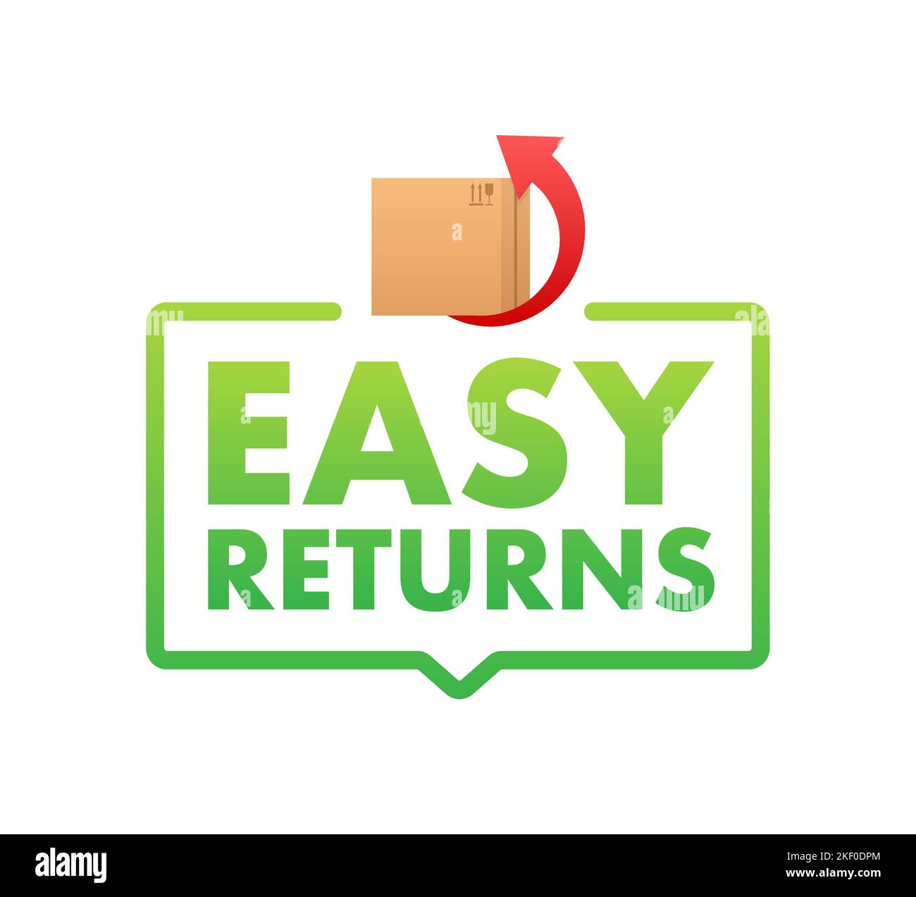 Easy Returns sign, label. Delivery service. Vector stock illustration
