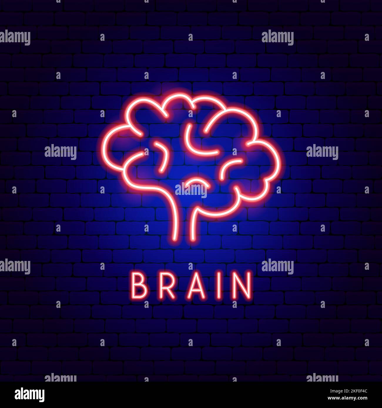 Brain Neon Label Stock Vector Image & Art - Alamy