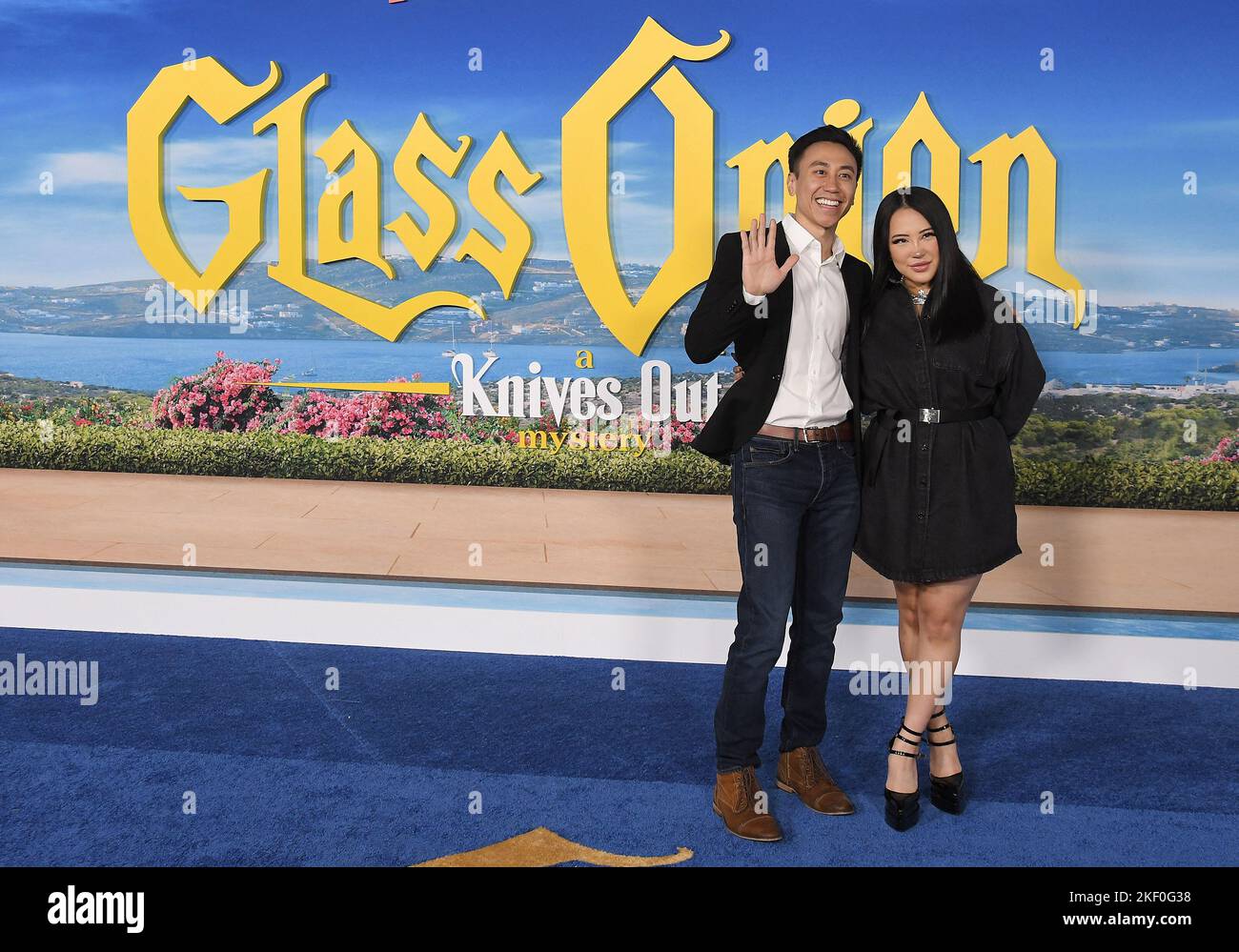 (L-R) Steven Ho and Ashley Yi at the GLASS ONION: A KNIVES OUT MYSTERY