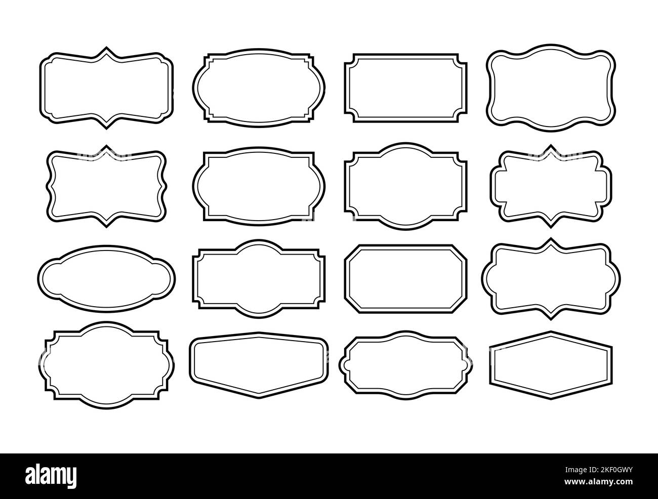 Vintage Frames Set, clipart bundle. Retro collection for decorative