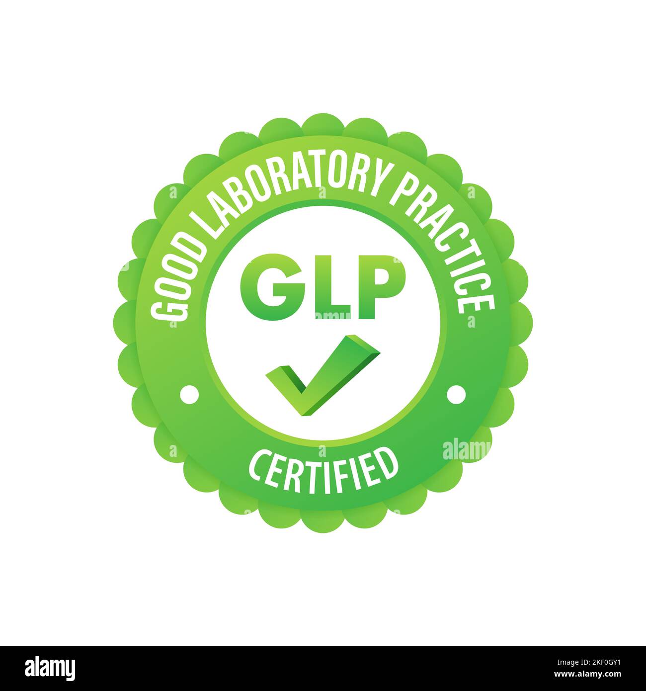 GLP Good Laboratory Practice certified sign, label. Vector stock illustration Stock Vector