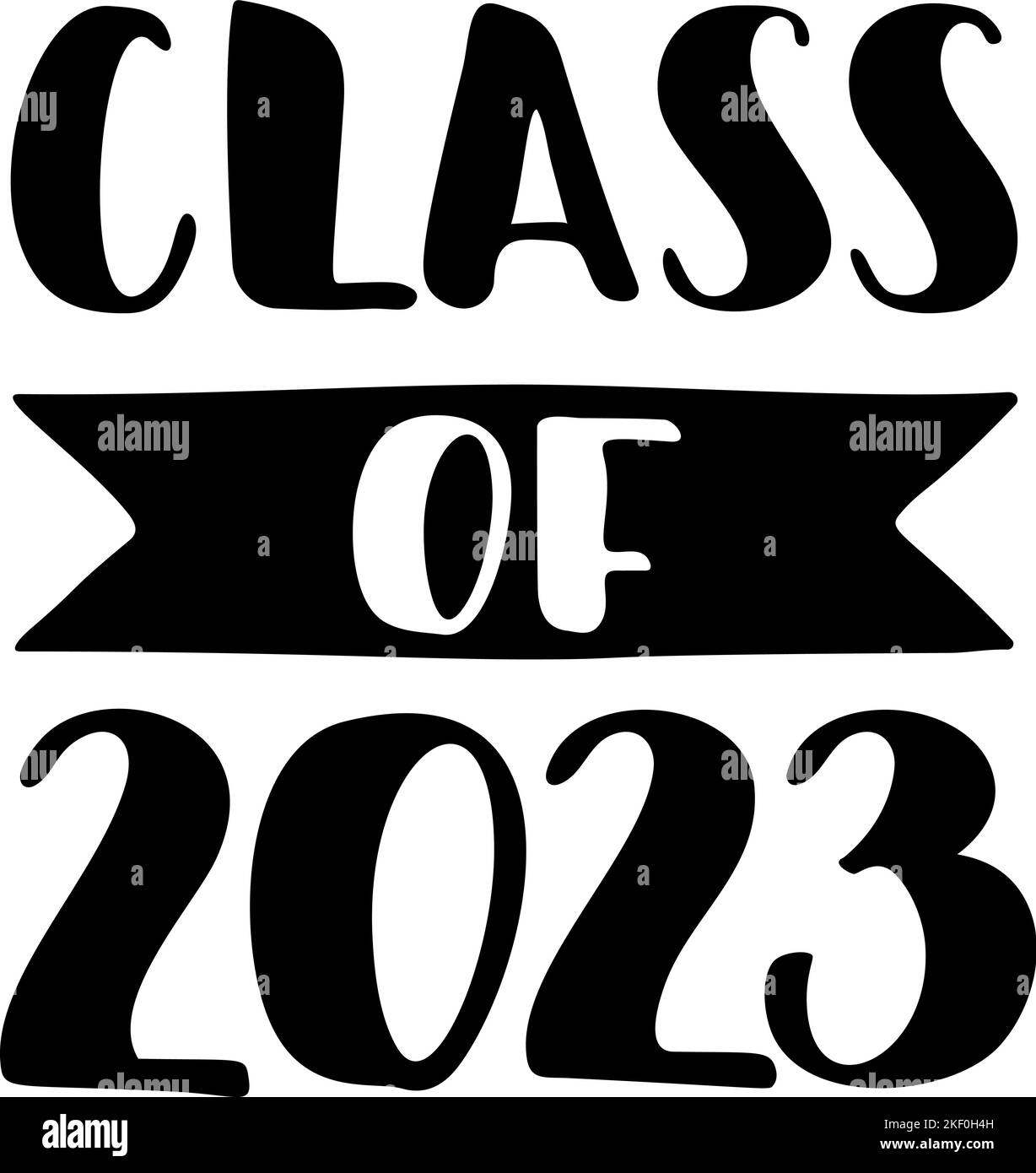 class-of-2023-hand-drawn-brush-lettering-graduation-logo-stock-vector