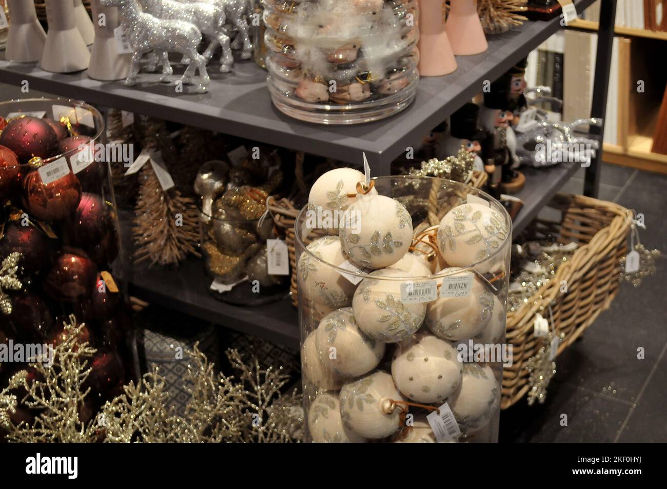 Copenhagen/Denmark/15 November 2022/Various christmas items on sale at ...