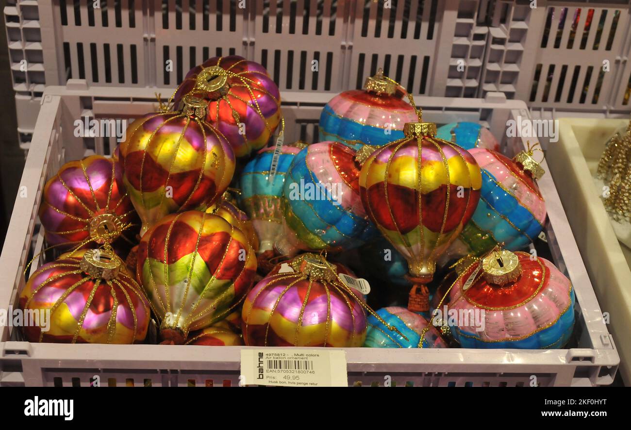 Copenhagen/Denmark/15 November 2022/Various christmas items on sale at ...