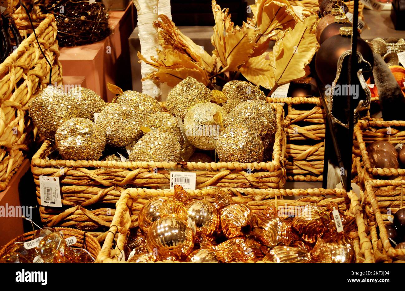 Copenhagen/Denmark/15 November 2022/Various christmas items on sale at ...