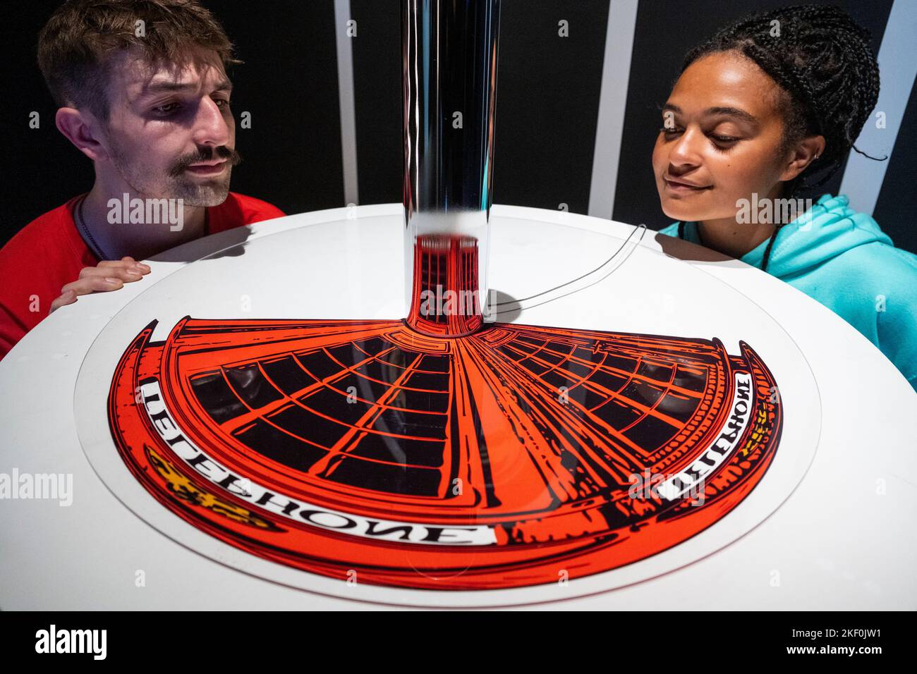 London, UK. 15 November 2022. Staff members view an example of ...