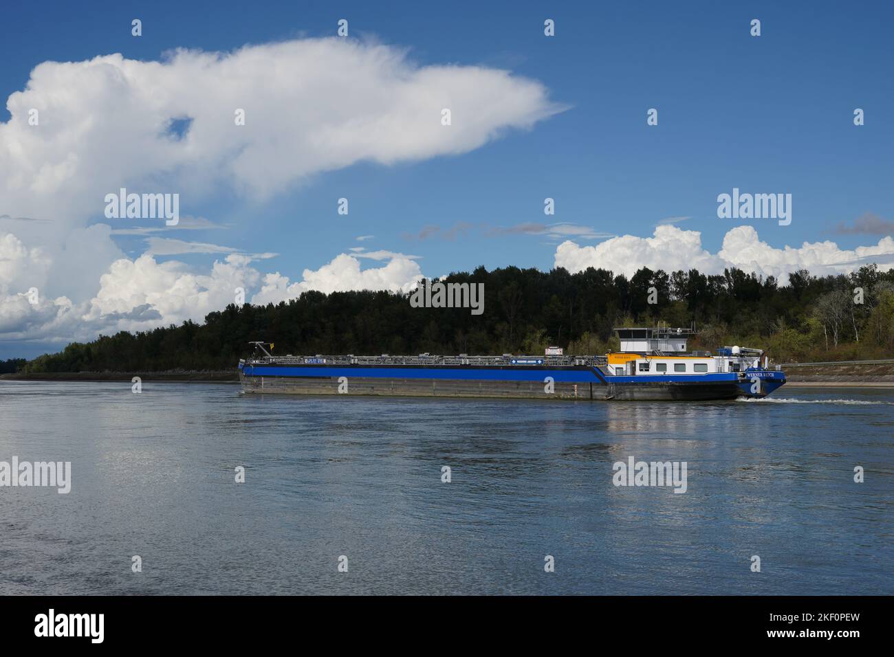 View on aft part of the tanker vessel WERNER REICH under the flag of Germany. Stock Photo