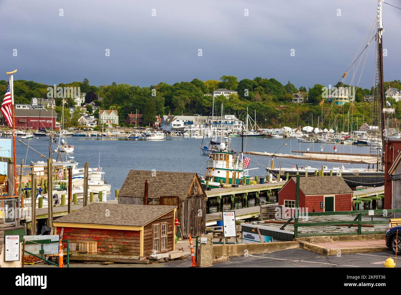 Gloucester, Massachusetts, USA,  - September 13, 2022:  Harbor view from Fitz Hugh Lane Park. Stock Photo