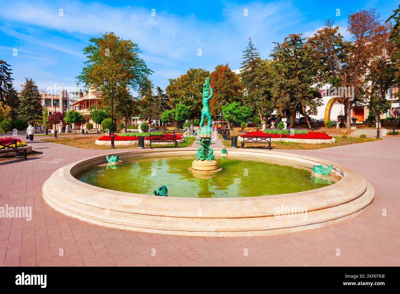Fountain in Pyatigorsk city park. Pyatigorsk is a spa city in Caucasian Mineral Waters region, Stavropol Krai in Russia. Stock Photo