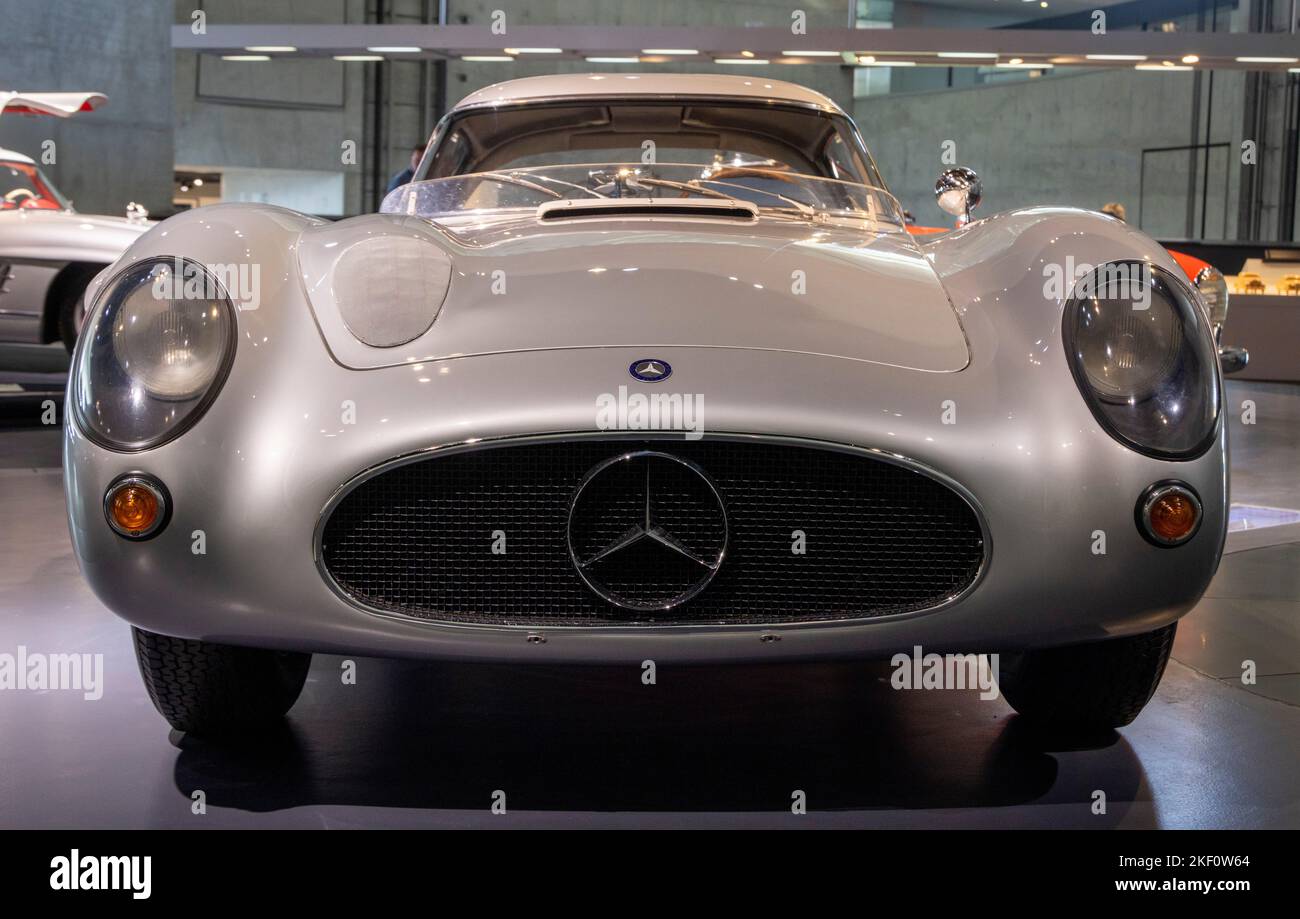 1955 Mercedes-Benz 300 SLR Uhlenhaut Coupé, Mercedes Benz Museum, Stuttgart, Germany Stock Photo