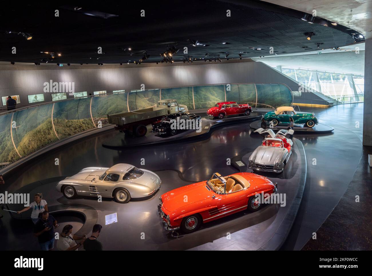 1950s gallery, Mercedes Benz Museum, Stuttgart, Germany Stock Photo