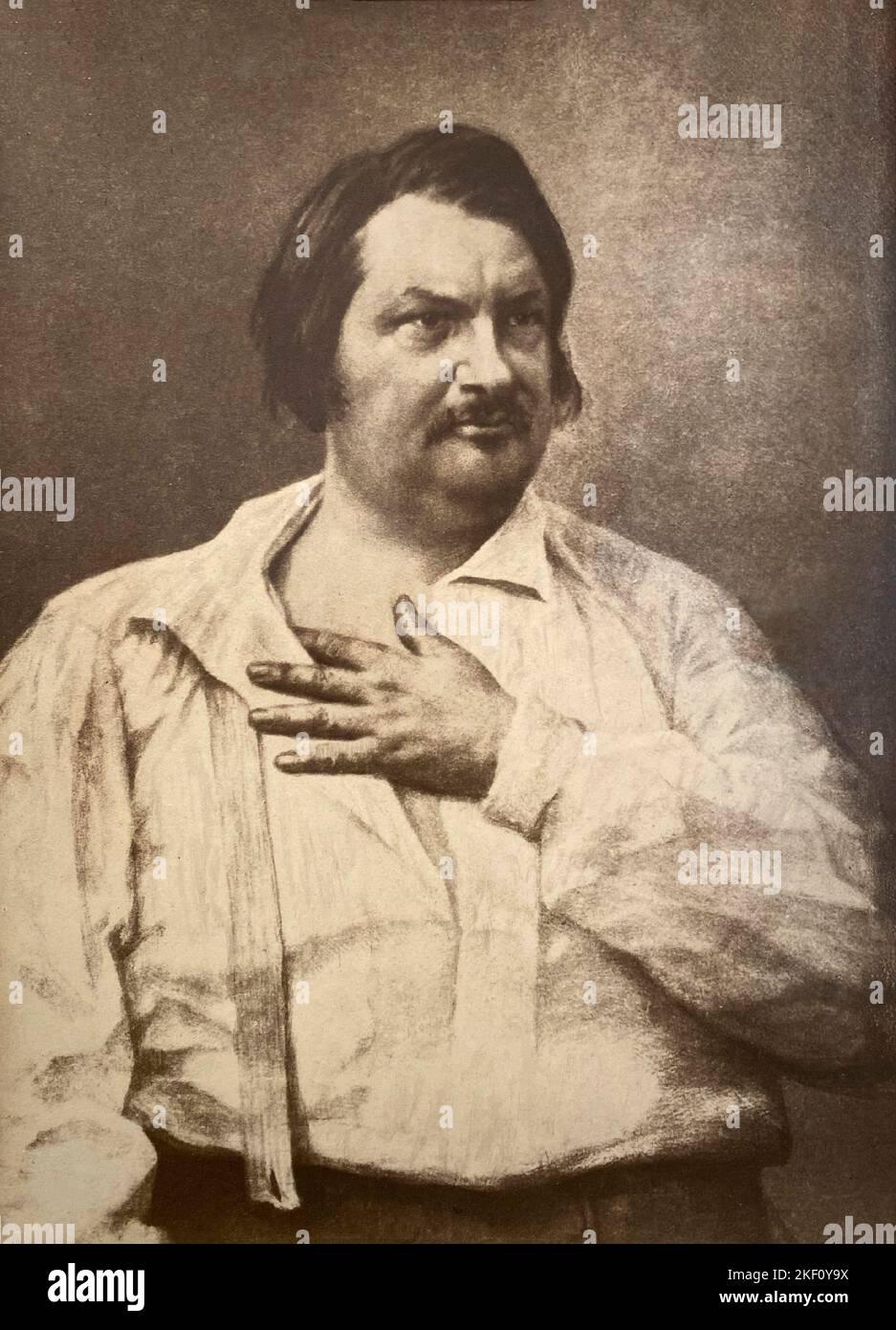 Portrait de Honore de Balzac par Felix Tournachon Nadar Stock Photo