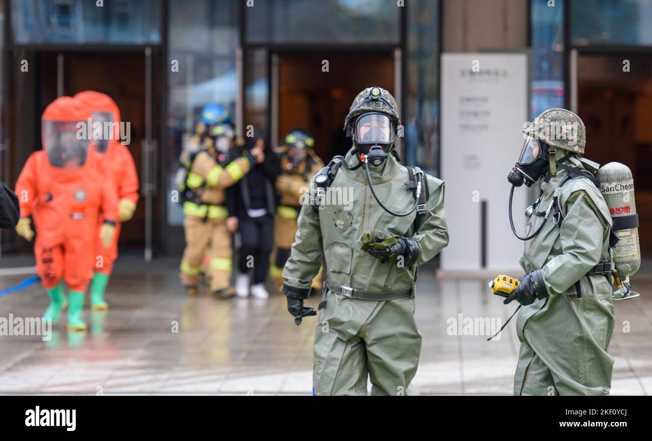 Seoul, South Korea, 15/11/2022, A military team is conducting patient