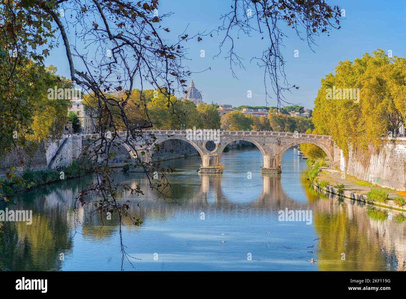 Bridge Giuseppe Mazzini in Rome, Italy Stock Photo