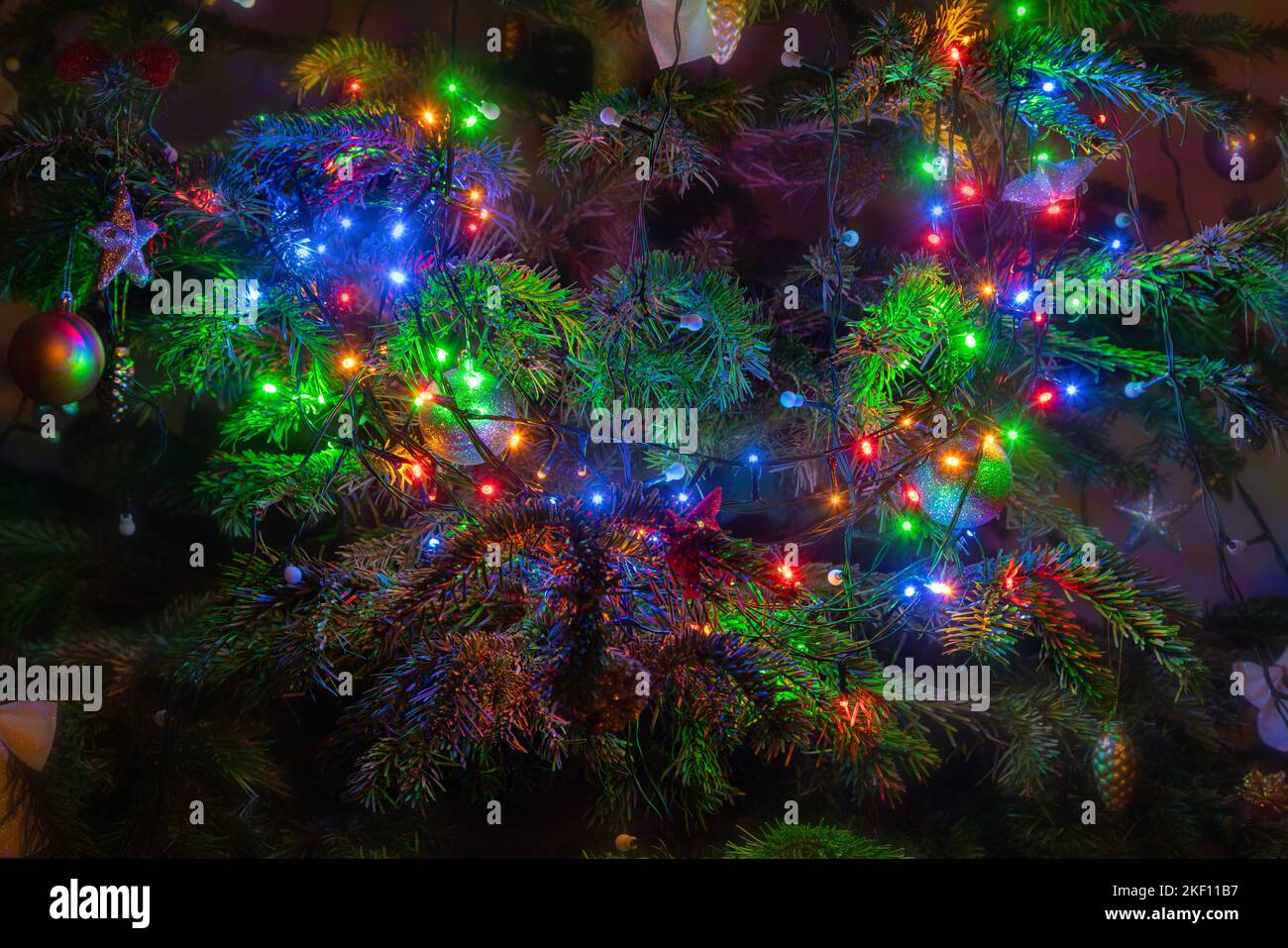 The Lights On The Christmas Tree 